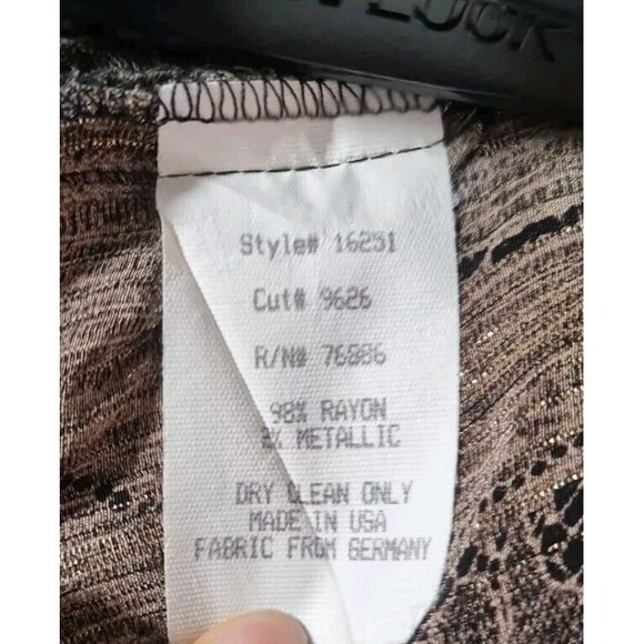 PLATINUM DOROTHY SCHOELEN Women Button Up Tunic Top Size L Floral Metallic 214P - Picture 5 of 6